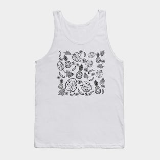 Tropical black and white pattern Tank Top